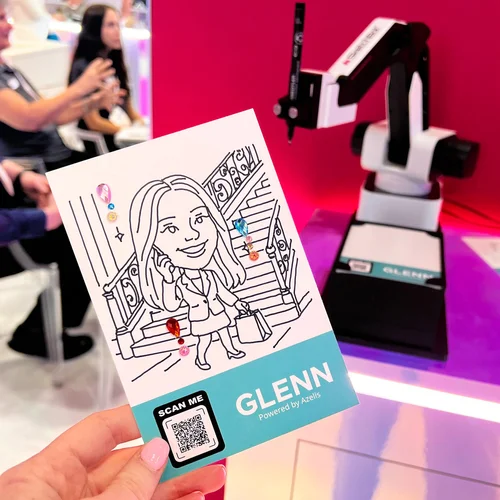 AI Sketch Bot drawing a wedding guest portrait
